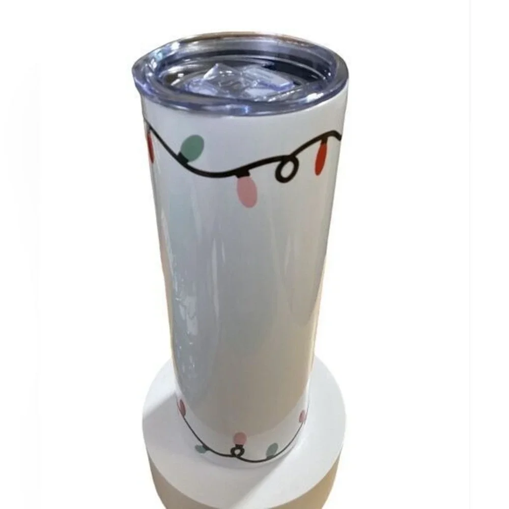 Handmade Christmas Lights Insulated Stainless Steel Tumbler 20oz Travel Cup